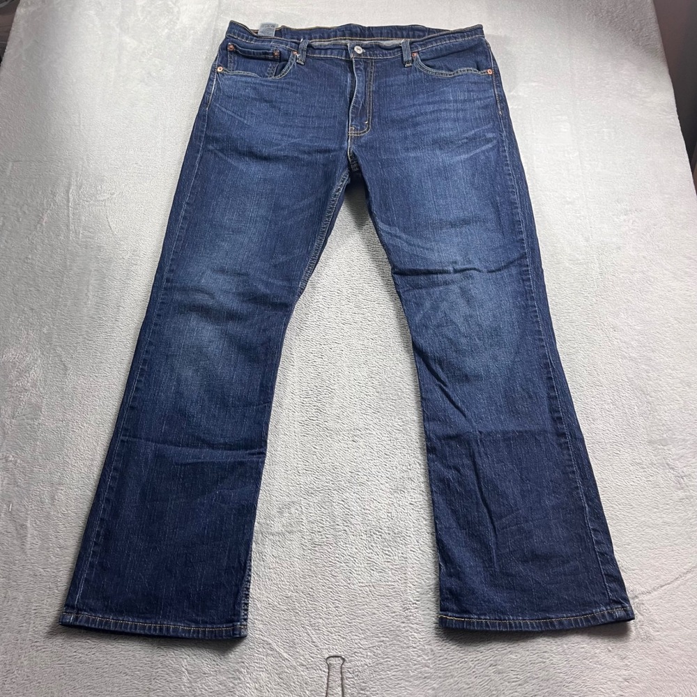 Levis 527 Slim Bootcut Jeans Mens 38x32 Dark Wash Blue Denim Pants